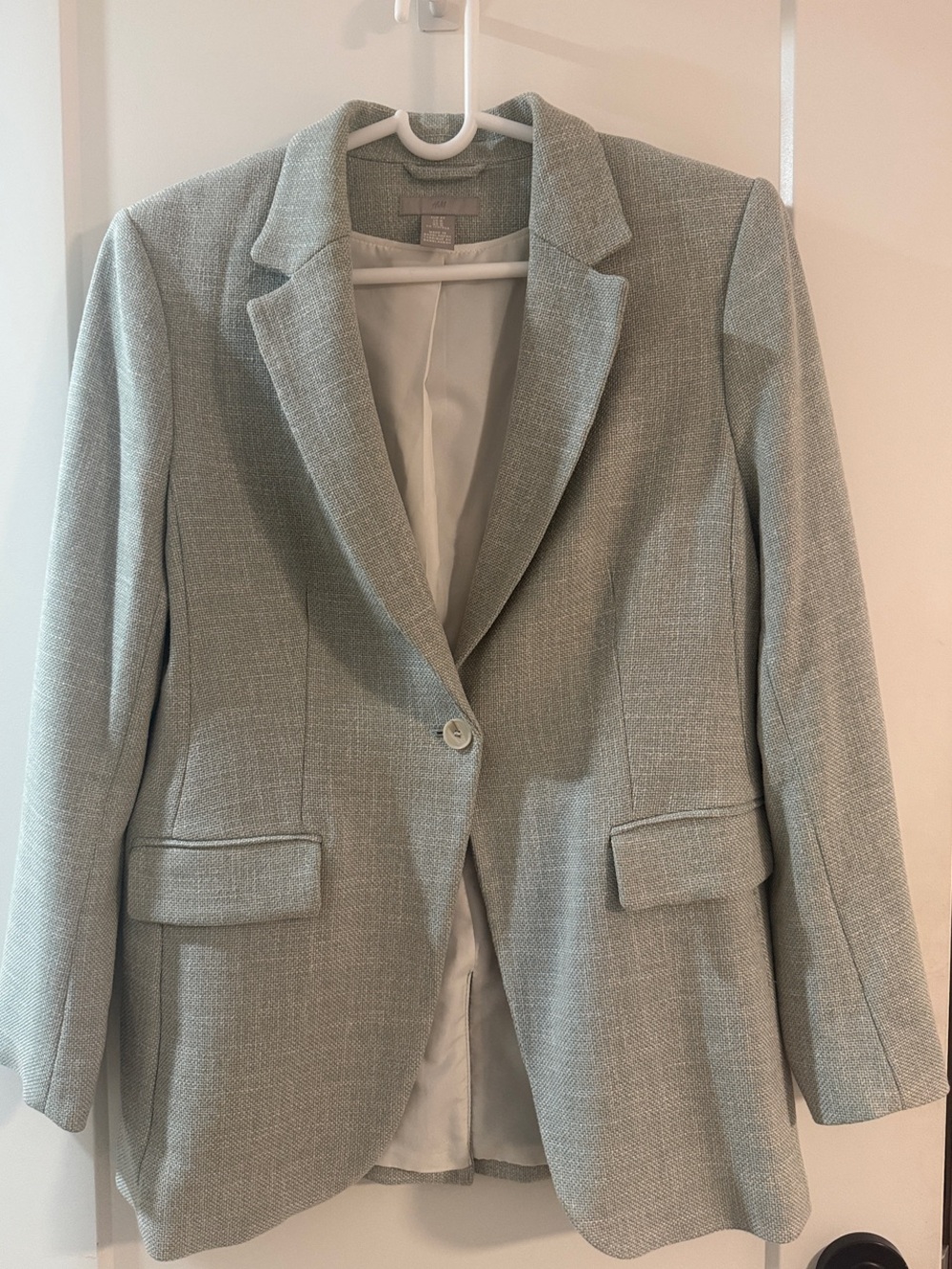 H&M Light Gray Textured Women's Blazer